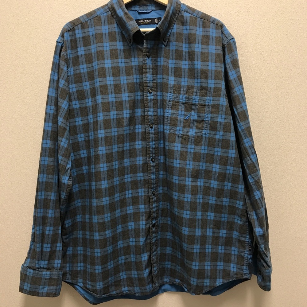 SOLD - Nautica Plaid Button Down Shirt